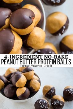 four ingredient no - bake peanut butter protein balls