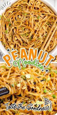 Peanut Noodles Peanut Butter Glass Noodles, Peanut Butter Asian Noodles, Pork Peanut Noodles, Peanut Butter Spaghetti, 2 Minute Noodle Recipes, Peanut Butter Dinner, Asian Peanut Noodles, Peanut Butter Pasta, Peanut Butter Noodles Recipe