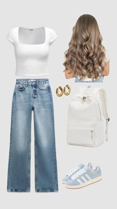 #backtoschool Cute Outfits For Private School, Clothes For Picture Day, Tuesday School Outfits, School Volunteer Outfit, Cute Casual Day Outfits, Church Fits With Jeans, What Is In My Bag School, Outfits Of The Week For School, Fits To Wear To School