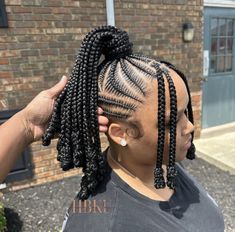 Stitch Braids Into Ponytail, Stitch Braid Ponytail, Braided Ponytail Black Hair, Feed In Braids Ponytail, Hair Braid Videos, Braided Ponytail Hairstyles