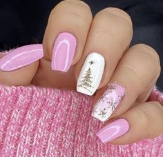 Pretty Nail Art Designs, White Nail Designs, Christmas Nails Acrylic, Dipped Nails, Xmas Nails, Christmas Nail Art