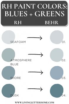 the different shades of paint that can be used to create this color scheme for your home