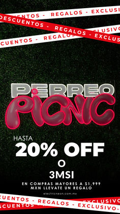 the flyer for an event with red and black lettering on it, which reads perreo ponc