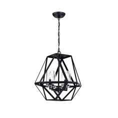 a black chandelier with four lights hanging from it's center and bottom