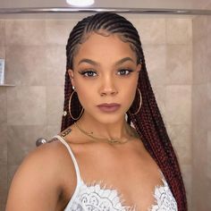 One Layer Cornrows, Braids In The Front Box Braids In Back, Half Cornrows Half Knotless Braids, Zig Zag Fulani Braids, Side Part Fulani Braids, Straightback Cornrows Braids, Half Cornrows Half Box Braids, Simple Cornrows, Simple Fulani Braids