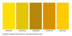 the color chart for different shades of yellow, brown and white with text below it