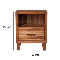 the measurements for an end table with two drawers on each side and one drawer open