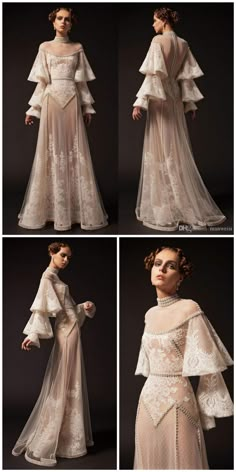 Alternative Wedding Outfit Brides, Type Of Dresses Styles, Nontraditional Wedding Outfit, Masculine Wedding Dress, Not White Wedding Dress, Avant Garde Fashion Dresses, Rare Dresses, Art Deco Outfit, Weird Wedding Dress