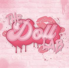 Pink funky logo design Logo Clothes Design Ideas, Logo Design Inspiration For Clothing, Doll Logo Design, Graffiti Branding Design, Pink Logo Design Ideas, Makeup Branding Design, Drippy Logo, Drawing Ideas Graffiti, Lash Logo Design Ideas