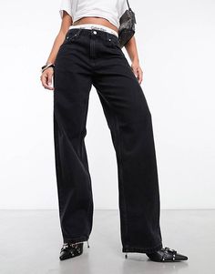 Calvin Klein Jeans 90's straight jeans in black wash | ASOS 90s Straight Jeans, Calvin Klein Jeans Women, Denim Day, Calvin Klein Black, Dark Wash Jeans, Calvin Klein Jeans, Jeans Shop, Jeans Pants, Straight Jeans