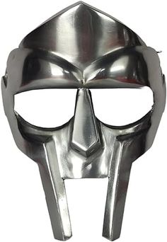 a metal mask is shown on a white background