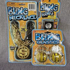 three different items are shown in the package, one is gold and the other is black