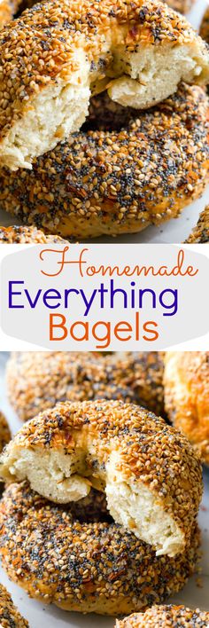 homemade everything bagels with poppy seed sprinkles are the perfect breakfast or snack