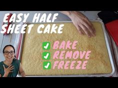 an easy half sheet cake recipe that is ready to bake and remove the crust