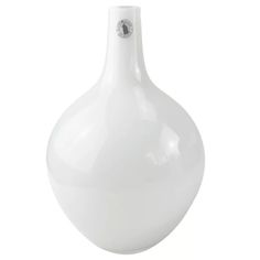 a white vase is shown on a white background