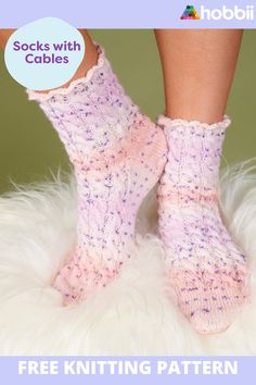 Get started on this DIY project on Socks with Cables  Knitting Pattern. Socks with Cables The pattern for Socks with Cables  can be downloaded for free Baby Cardigan Knitting Pattern Free, Cable Knitting Patterns, Crochet Xmas, Baby Cardigan Knitting Pattern, Cable Needle, Cable Knitting, Knitting Gauge, Crochet Socks, Knitted Slippers