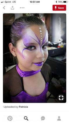 Purple Face Paint, Carnival Makeup