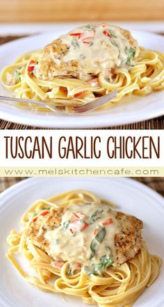 Tender Chicken Recipes, Chicken Olive Garden, Plats Ramadan, Tuscan Garlic Chicken, Garlic Chicken Recipes, Chicken With Olives, Parmesan Sauce, Fettuccine Alfredo