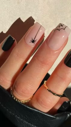 Black And White Nail, Makijaż Smokey Eye, Thanksgiving Nails, White Nail