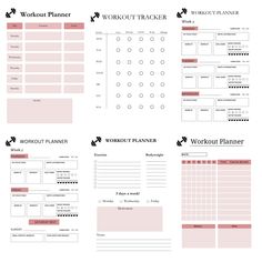 the workout planner is shown in red and black