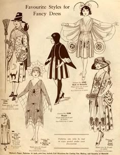 an old fashion book with many different types of dresses and hats on it's pages