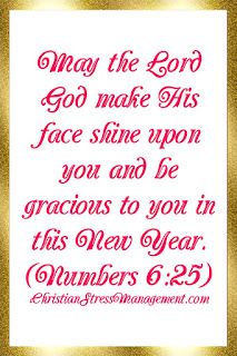 a red and gold frame with the words, may the lord god make his face shine upon you and be gracious to you in this new year numbers 6 25