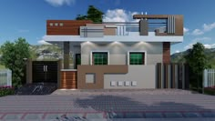 Ground Floor Elevation Design Modern, Micro House Plans, Indian House Design, Building Front Designs, Building Design Plan, Front Wall Design, Indian House, House Cladding