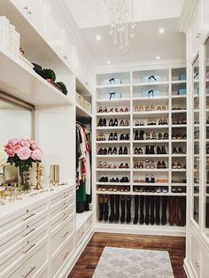 an image of a walk in closet with shoes