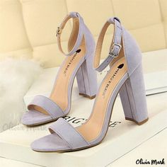 Olivia Mark - Stylish High Heel Sandals with Chunky Buckle Detail, Perfect for Pairing with Dresses Hak Tinggi, Dr Shoes, Basic Heels, Women Heels, Super High Heels, Womens Wedding Shoes, Womens Shoes High Heels, Women Sandals, Open Toe Sandals