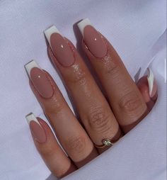 Nails Press, Nails Tips, French Tip Acrylic Nails, Ballerina Nails, White Nail, Pretty Acrylic Nails, French Tip Nails, Manicure E Pedicure