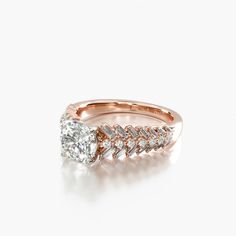 a rose gold engagement ring with an oval diamond