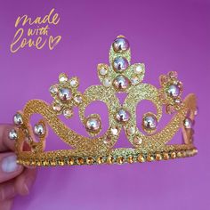 👑These elegant crowns are the perfect hair accessory for girls, kids for any dressy occasions such as birthday, party, any other special event or for every day! This accessory will emphasize your individuality and make you irresistible! 📏SIZE (13x6 cm; 5.12x2.36 in) 🔍MATERIALS -Eco leather -Beads -Felt -Strasses -Patches -This accessory is available in 6 colors ❗️FINISH OPTIONS All the crowns on an Hair hoop 📦PROCESSING & SHIPPING TIME -Our processing time is 1-5 business days, but we do our Adjustable Round Crown For Birthday, Adjustable Princess Crown For Party, Crown Jewels Of France, Gold Birthday Crown With Tall Shape, Gold Kids Tiara, Baby Crown, Pink Crown, Gold Tiara, Hair Hoops