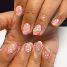 Fun Spring Nails, Spring Nail Inspiration, 2023 Spring Nails, Nail Art Spring, Rainbow Nails Design, Hippie Nails, Manicure Nails, Cute Gel Nails, Best Nail Art