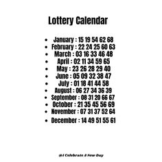 a black and white calendar with numbers on it