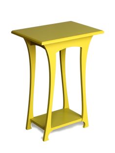 a small yellow table on a white background