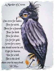 a drawing of a bird on top of a rock with the poem written below it