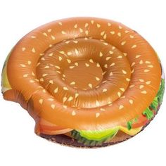 an inflatable hamburger shaped like a burger