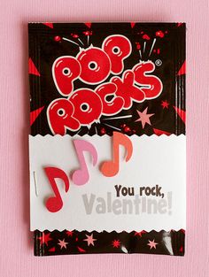 a valentine's day card with music notes and stars on the side that says do you rock, valentine?