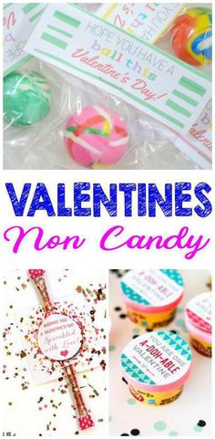 valentine's non candy treats and candies in plastic bags