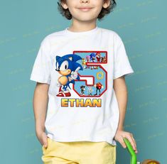 Sonic Birthday Shirt, Sonic Shirt, Sonic Birthday Party, Sonic Birthday Parties, Sonic Birthday, Rose Shirts, Personalized Jersey, Boys Outfits, Birthday Party Shirt