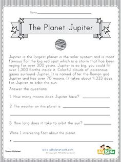 the planets and solar system worksheet with answer sheet for students to practice their math skills