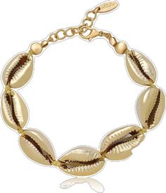 Seven Seas, Shell Bracelet, 18k Gold, Shells, Gold Plate, Plating, Collage, Bracelet, Free Shipping