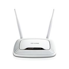 the tp - link wireless router is white and has two antennas on it