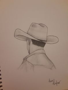 a drawing of a man wearing a hat