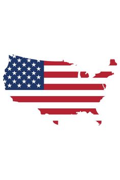 the united states with an american flag on it