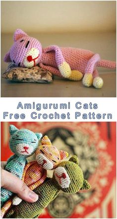 amigurm cats are free crochet pattern for this stuffed animal cat and kitten