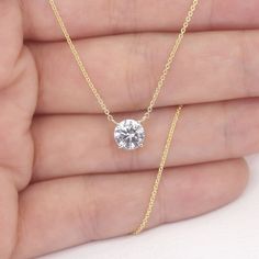 ◈ Shipped in 3-5 business days encased in a jewelry box ◈◈ Special 40% off sale for Lab Grown Diamonds Jewelry ◈◈ https://www.etsy.com/shop/DiamondFineJewelry?ref=seller-platform-mcnav&section_id=47750073 ◈ Item Details ◈ Lab Grown Diamond Necklace --- The Diamond pendant is attached to the chain. --- Handmade in United States --- Made to Order --- Metal: Solid 14K Gold (White, Rose, Yellow Gold) --- Lab Grown Diamond with IGI CERTIFICATE  --- Diamond Shape: Round --- Diamond Cut Grade: Excellen Anniversary Solitaire Necklace With Vs Clarity Round Pendant, 14k Gold Solitaire Necklace With Vvs Clarity For Anniversary, Yellow Gold Diamond Necklace With Vs Clarity For Gift, Anniversary Diamond Necklace With Vs Clarity, Yellow Gold Diamond Necklace For Gift, Vs Clarity Round Cut Yellow Gold Diamond Necklace, 14k Gold Solitaire Diamond Cut Necklace Gift, Gift 14k Gold Diamond Cut Solitaire Necklace, Gift 14k Gold Solitaire Diamond Cut Necklace