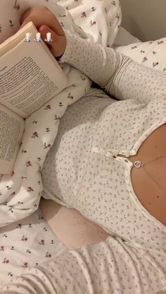 A Book, A Woman, Pajamas, Sleep, Reading, Bed