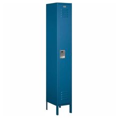 a blue metal locker on a white background