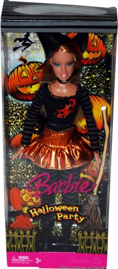 the barbie doll is in its halloween costume